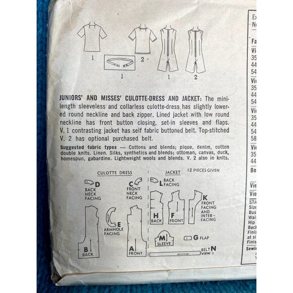 Simplicity 71 59 Sewing pattern romper jacket 1960s size 12 - Picture 4 of 5